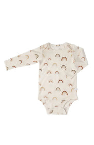 Loulou Lollipop Long Sleeve Bodysuit In Tencel Canyon Rainbow