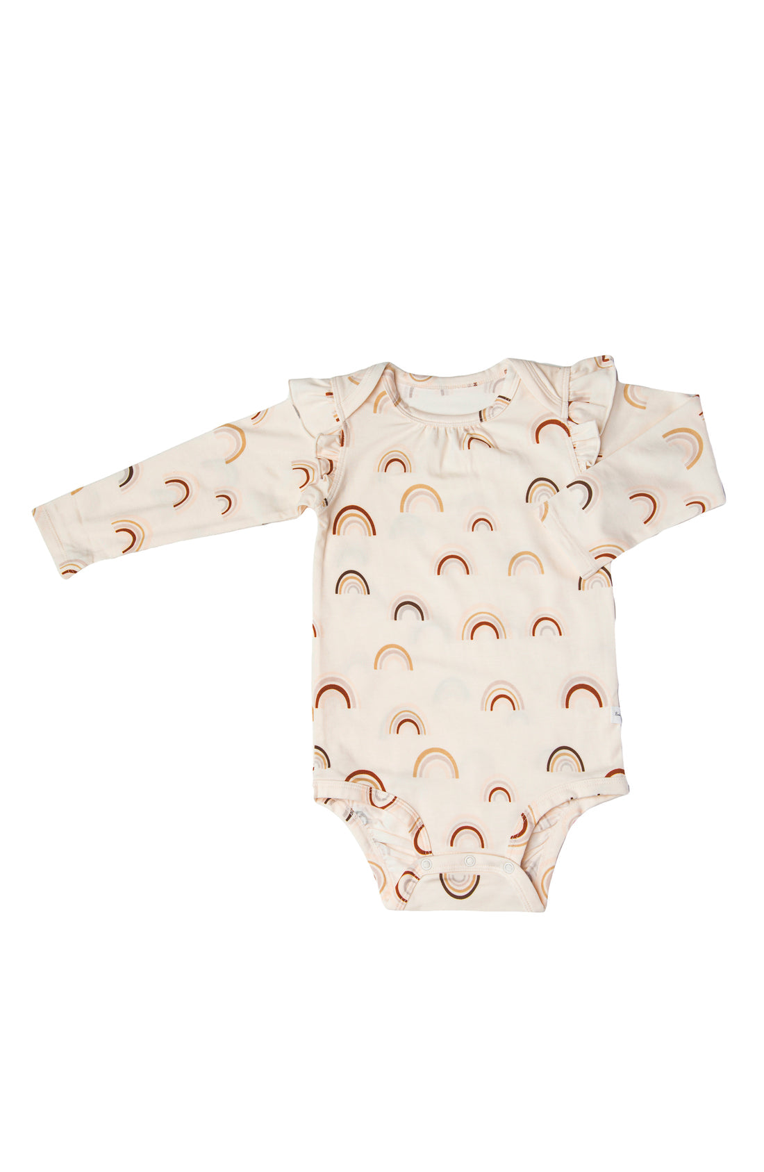 LOULOU LOLLIPOP RUFFLE LONG SLEEVE BODYSUIT CANYON RAINBOW