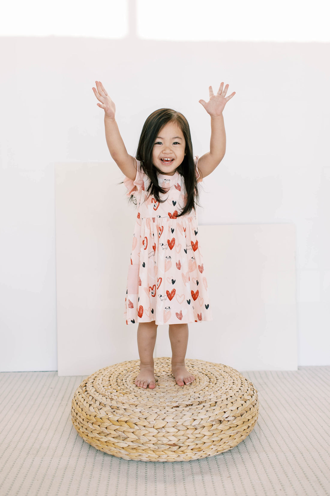 LOULOU LOLLIPOP RUFFLE POCKET DRESS PINK PUP