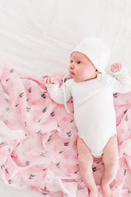 Loulou Lollipop Muslin Swaddle Pink Castle