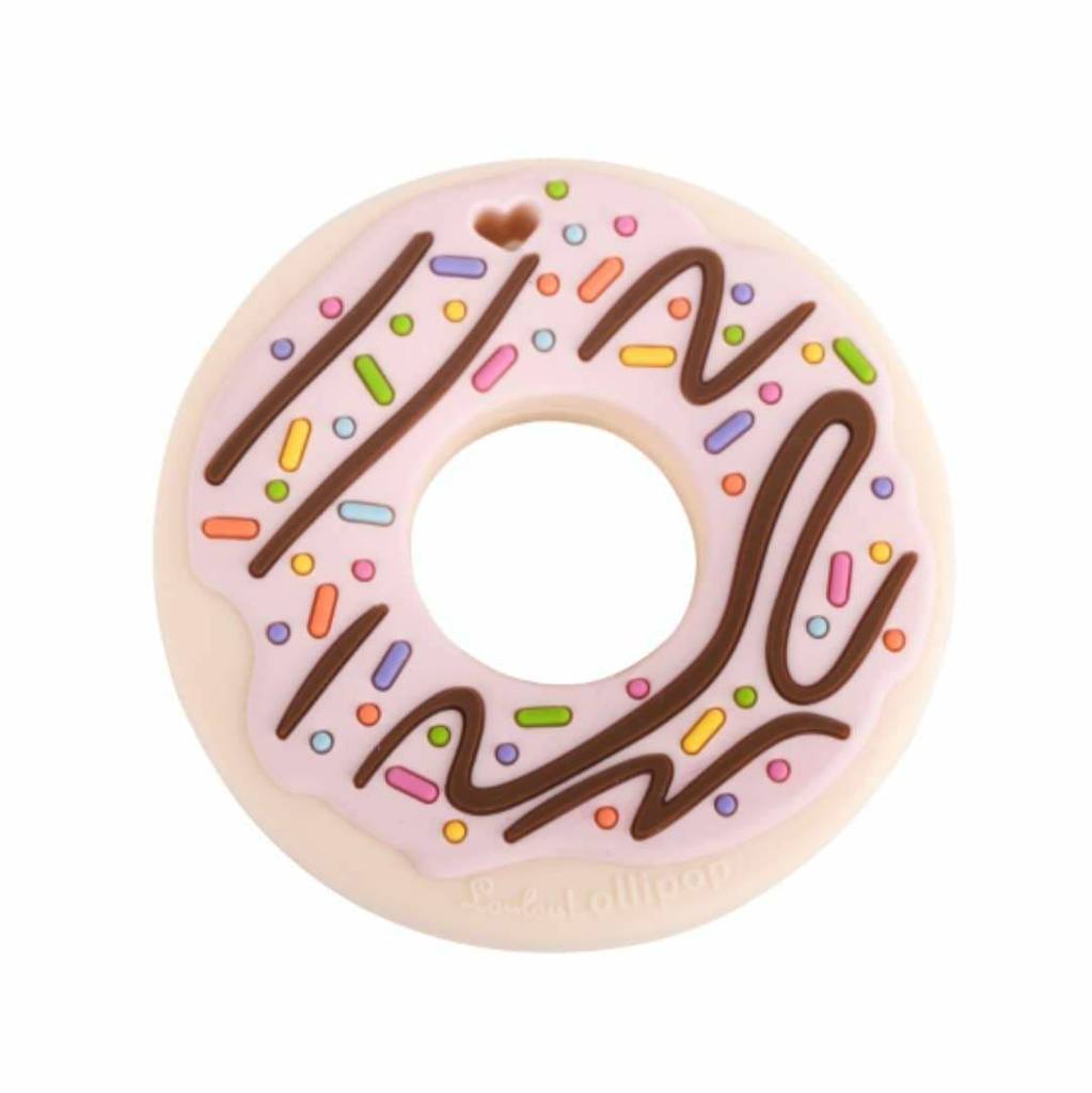 Loulou Lollipop Pink Donut Silicone Teether Single