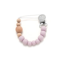 LOULOU LOLLIPOP COLOUR BLOCK SILICONE & WOOD PACIFIER CLIP
