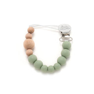 LOULOU LOLLIPOP COLOUR BLOCK SILICONE & WOOD PACIFIER CLIP