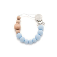LOULOU LOLLIPOP COLOUR BLOCK SILICONE & WOOD PACIFIER CLIP