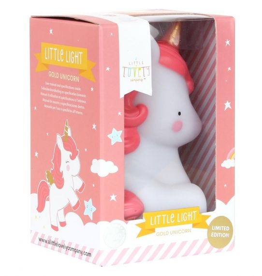 QHOUSE KIDS A LITTLE LOVELY COMPANY LITTLE LIGHT GOLD UNICORN