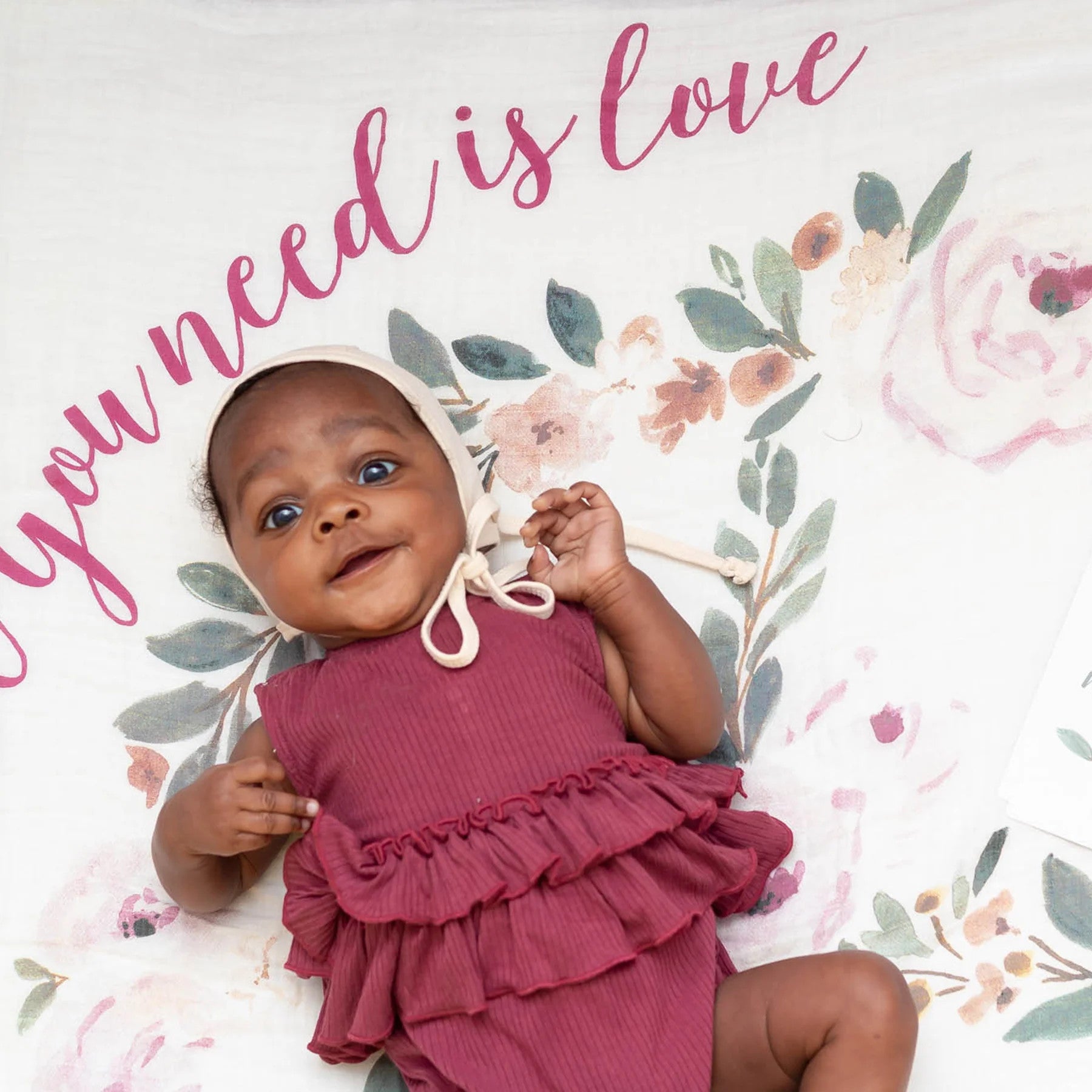 Lulujo Baby's 1St Year Milestone Blanket All You Need Is Love