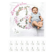 Lulujo Baby's 1St Year Milestone Blanket All You Need Is Love