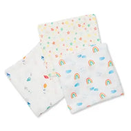 Lulujo 3Pk Swaddle Blanket Bamboo Cotton