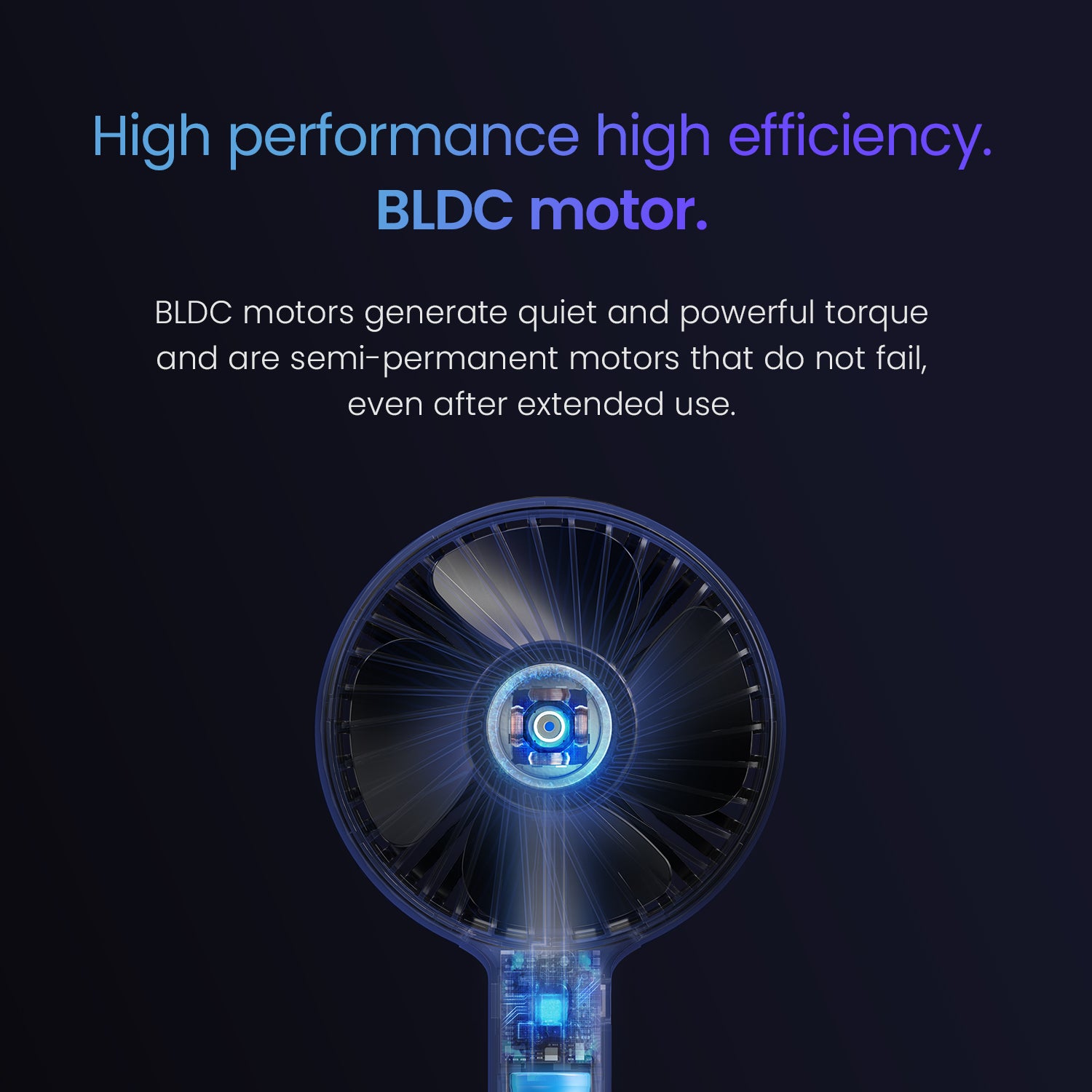 LUMENA N9 PRO2 RECHARGEABLE HANDHELD FAN - NAVY