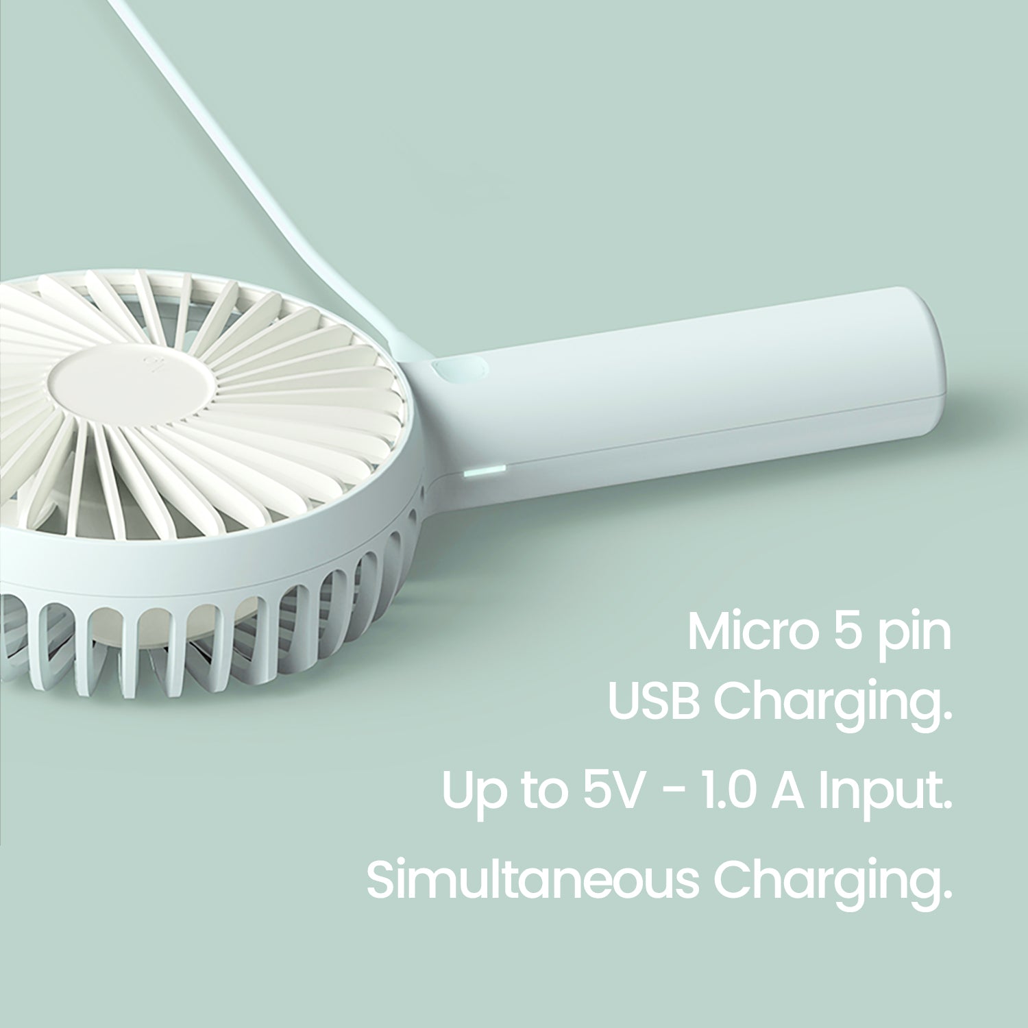 LUMENA N9 PRO2 RECHARGEABLE HANDHELD FAN - WHITE