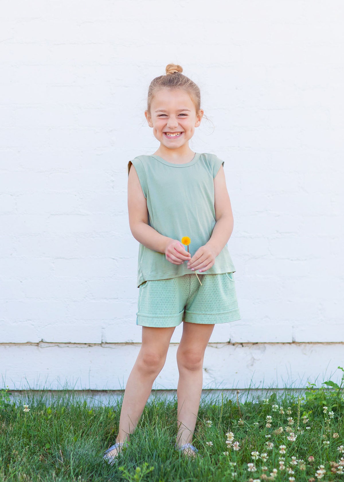 MABEL AND HONEY SYDNEY TEXTURED KNIT 2 PC SET GREEN