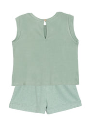 MABEL AND HONEY SYDNEY TEXTURED KNIT 2 PC SET GREEN