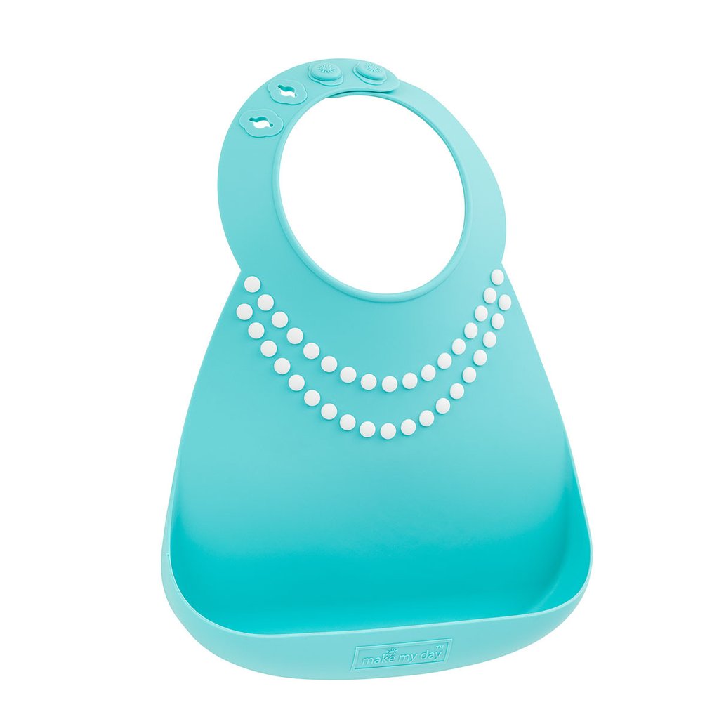 MAKE MY DAY BABY BIB BLUE PEARL