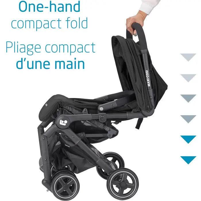 Maxi-Cosi Lara ultra compact stroller, black, folded