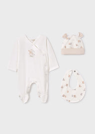 MAYORAL BABY 3-PIECE GIFT SET NATURAL