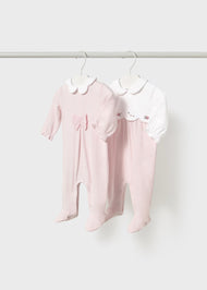 MAYORAL NEWBORN 2-PACK ONE-PIECE FLOWER