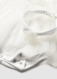 MAYORAL NEWBORN TULLE ROMPER WITH HEADBAND CHAMPAGNE