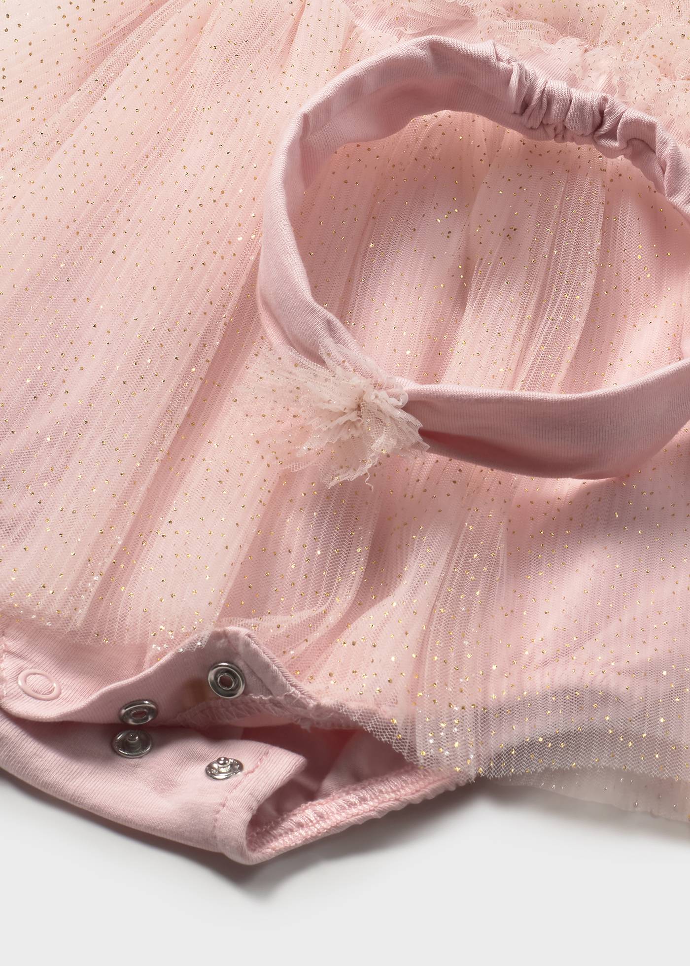 Mayoral Newborn Tulle Romper With Headband Baby Rose