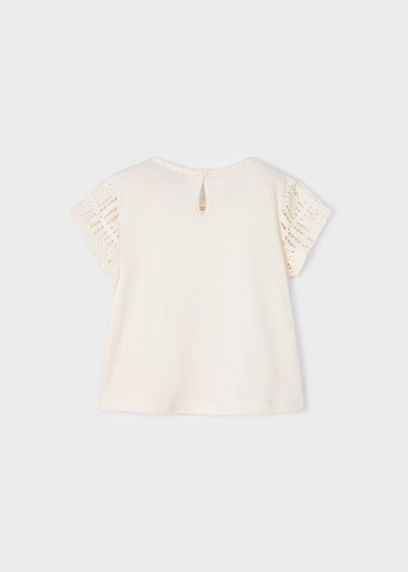 Mayoral Girl Appliques T-Shirt Creamy White