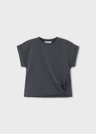 MAYORAL GIRL HEART T-SHIRT CHARCOAL