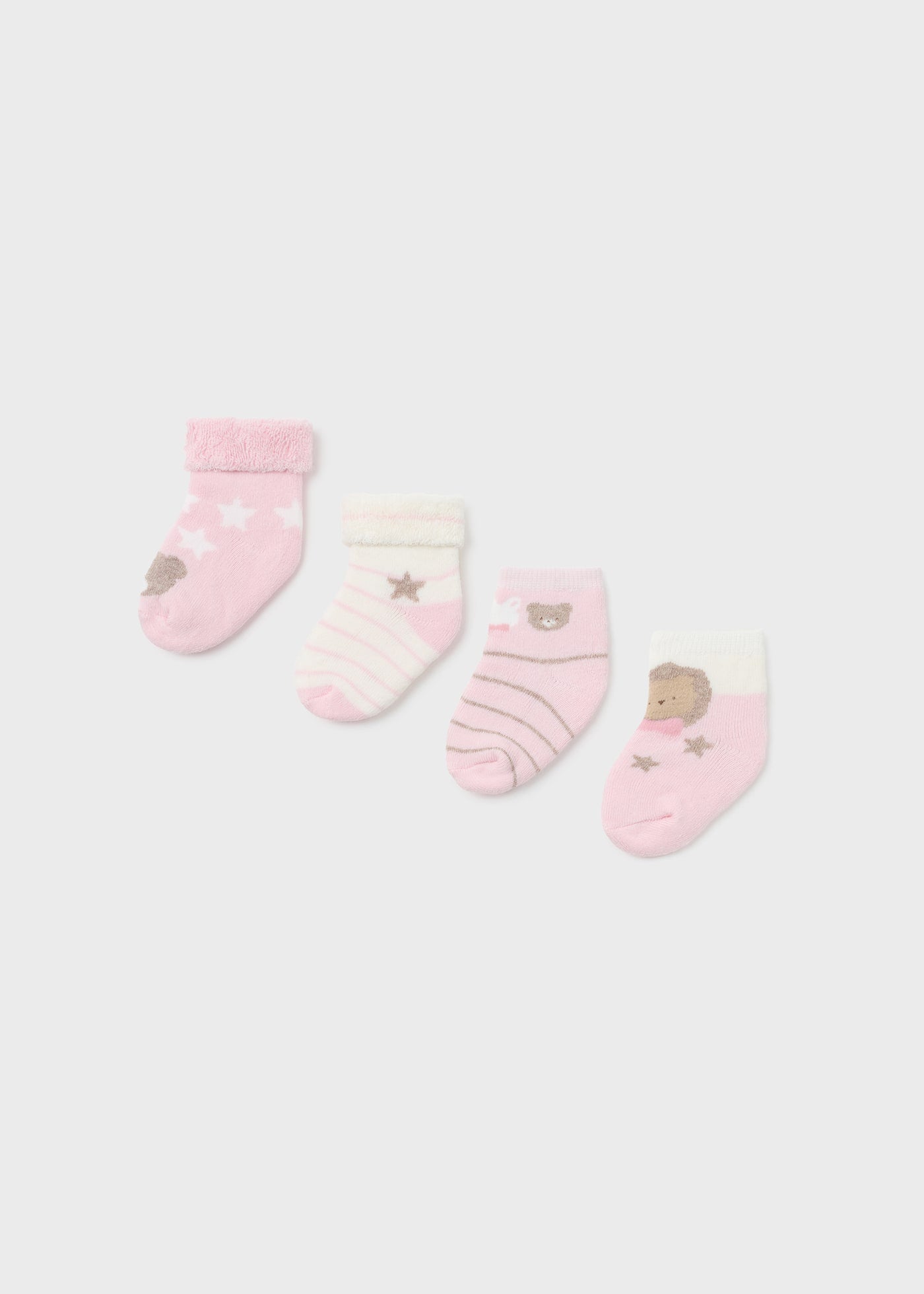 MAYORAL NEWBORN 4 PACK SOCKS ORGANIC COTTON ROSA