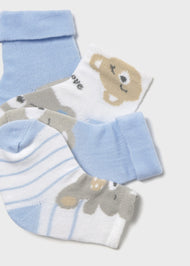 MAYORAL NEWBORN 4-PACK SOCKS SKY