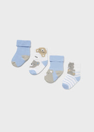 MAYORAL NEWBORN 4-PACK SOCKS SKY