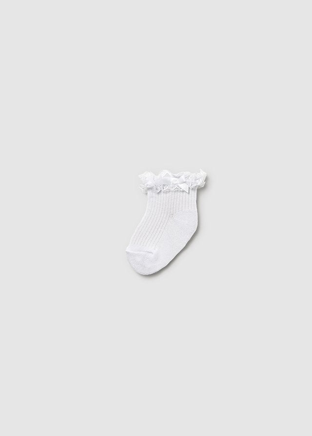 MAYORAL NEWBORN DRESS SOCKS WHITE