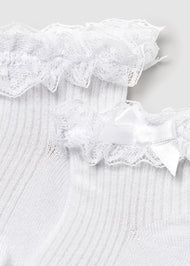 MAYORAL NEWBORN DRESS SOCKS WHITE