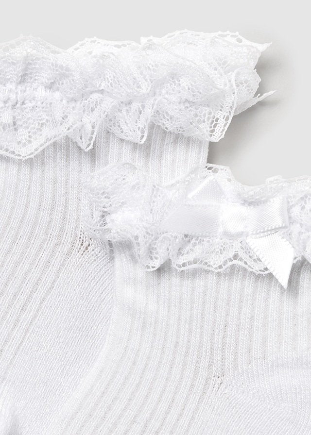 MAYORAL NEWBORN DRESS SOCKS WHITE