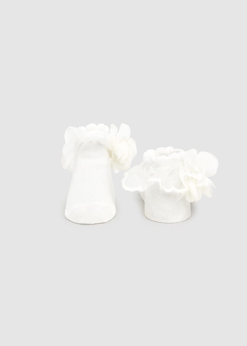 MAYORAL NEWBORN HEADBAND AND SOCKS SET NATURAL
