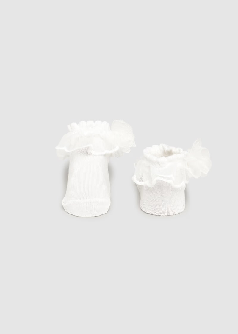 MAYORAL NEWBORN HEADBAND AND SOCKS SET WHITE