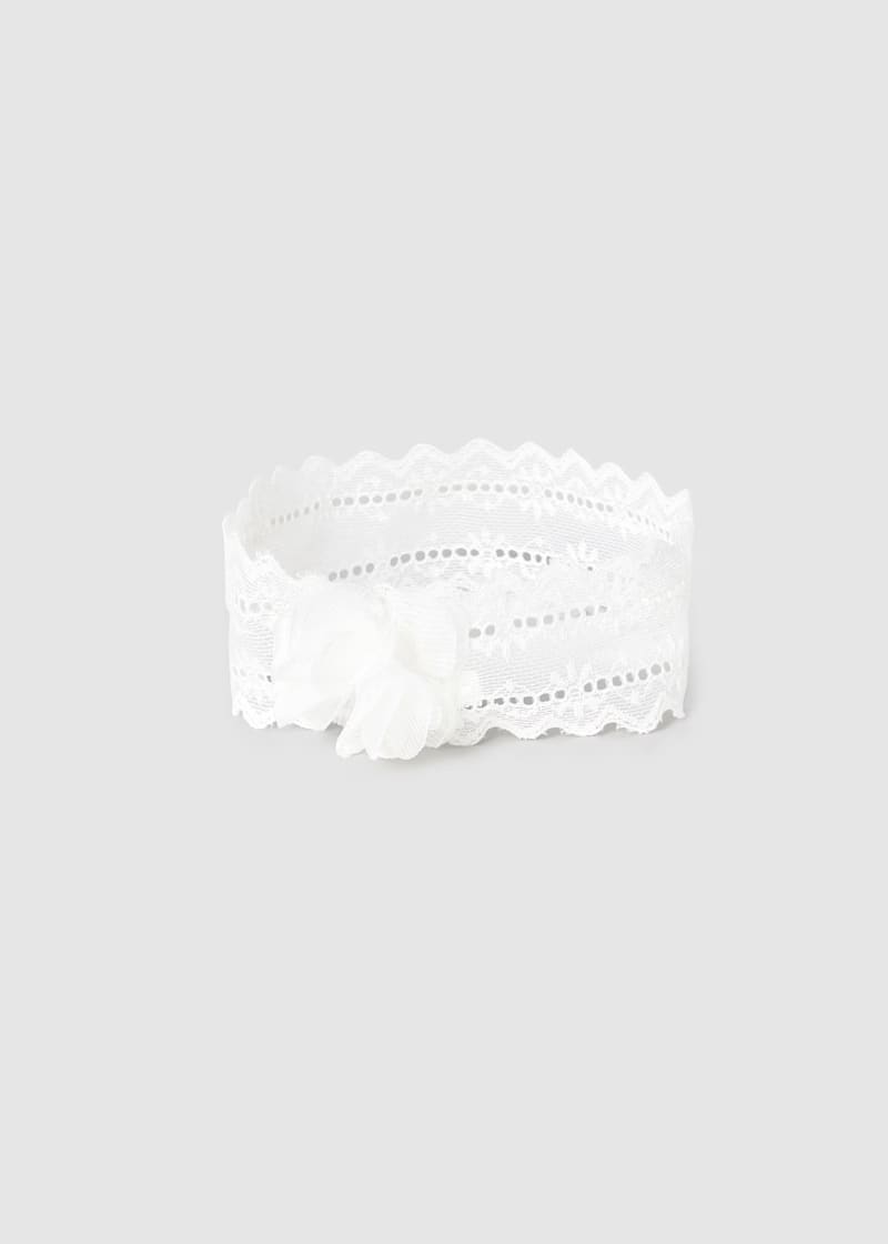 MAYORAL NEWBORN HEADBAND AND SOCKS SET WHITE