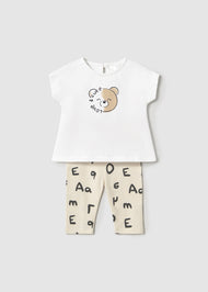 MAYORAL NEWBORN LEGGINGS AND T-SHIRT SET POTTERY