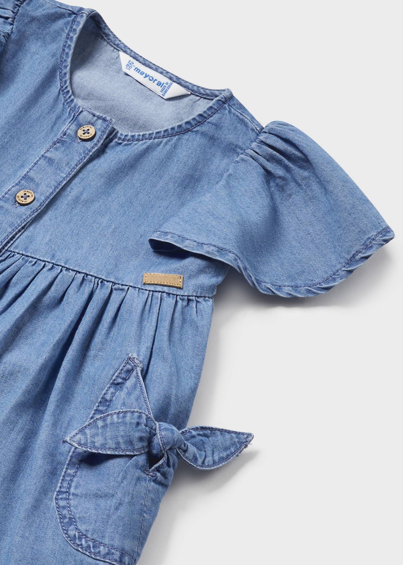 MAYORAL BABY DENIM DRESS MEDIUM DENIM - baby enRoute