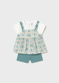 MAYORAL BABY SHORTS AND LAYERED T-SHIRT SET EMERALD