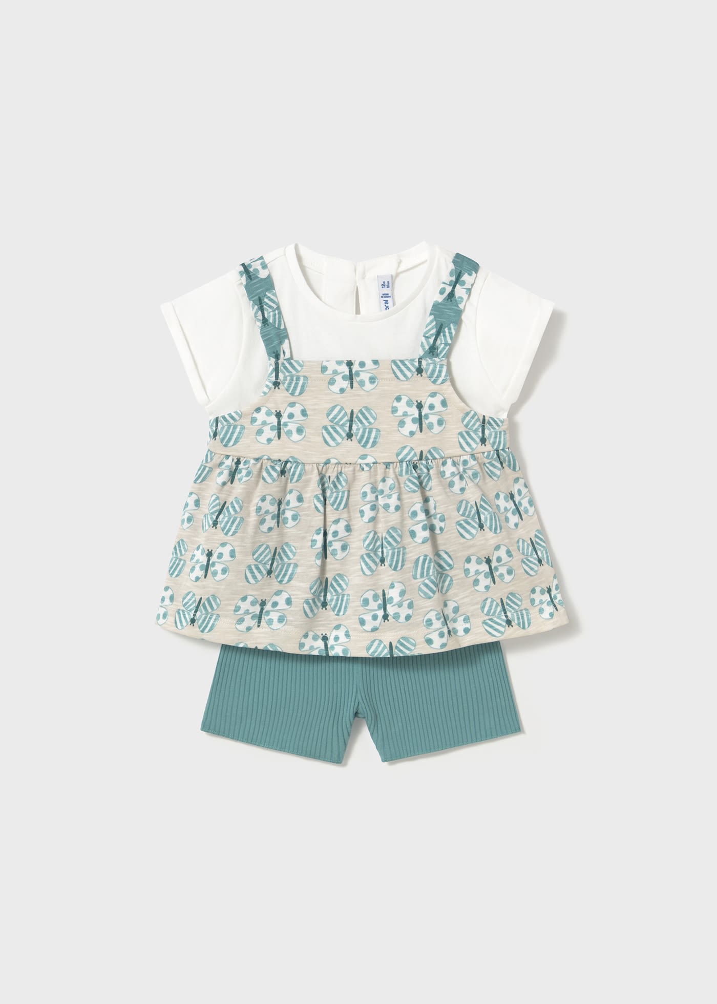 MAYORAL BABY SHORTS AND LAYERED T-SHIRT SET EMERALD