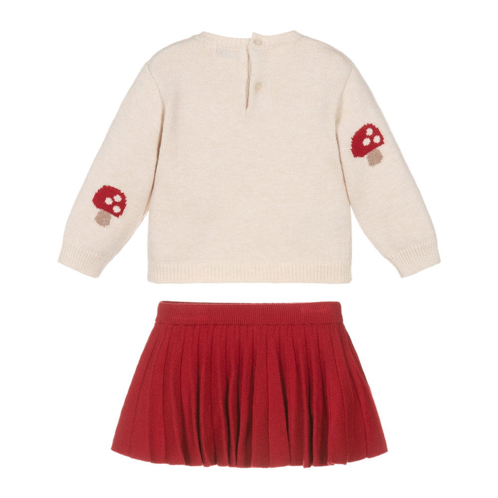 Mayoral Girls Baby Tricot Skirt Set Red