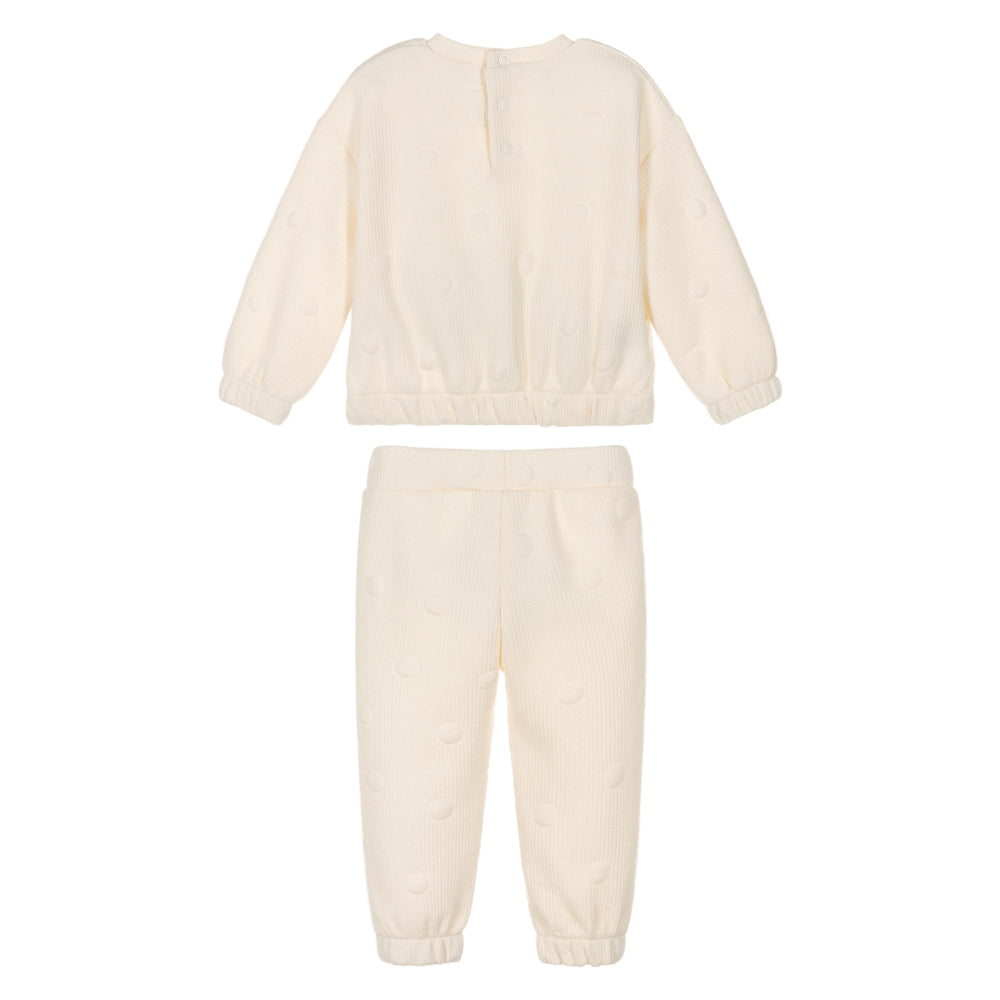 Mayoral padded polka dot tracksuit 2-piece macchiato