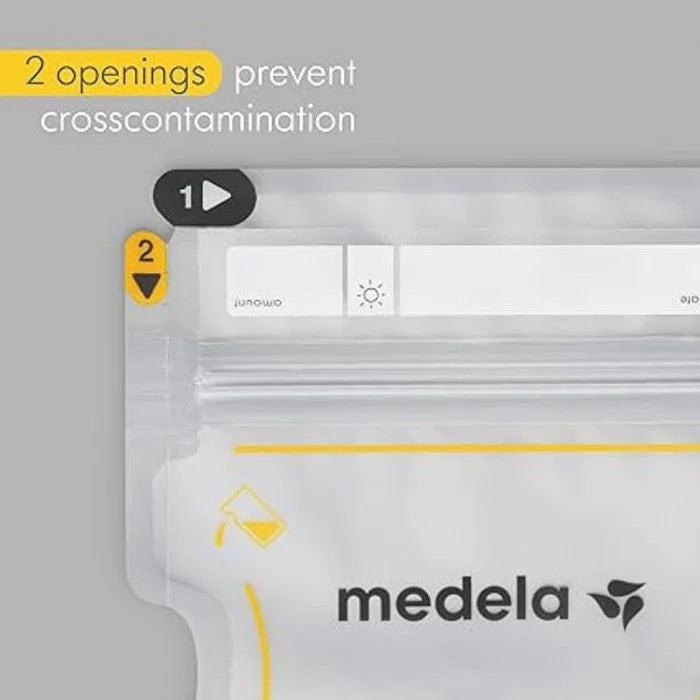 Breast milk storage bags, Medela Easy Pour disposable, white, 50 pack