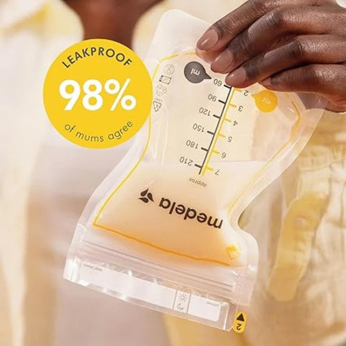 Medela easy pour disposable breast milk storage bags, clear plastic, 50 pack