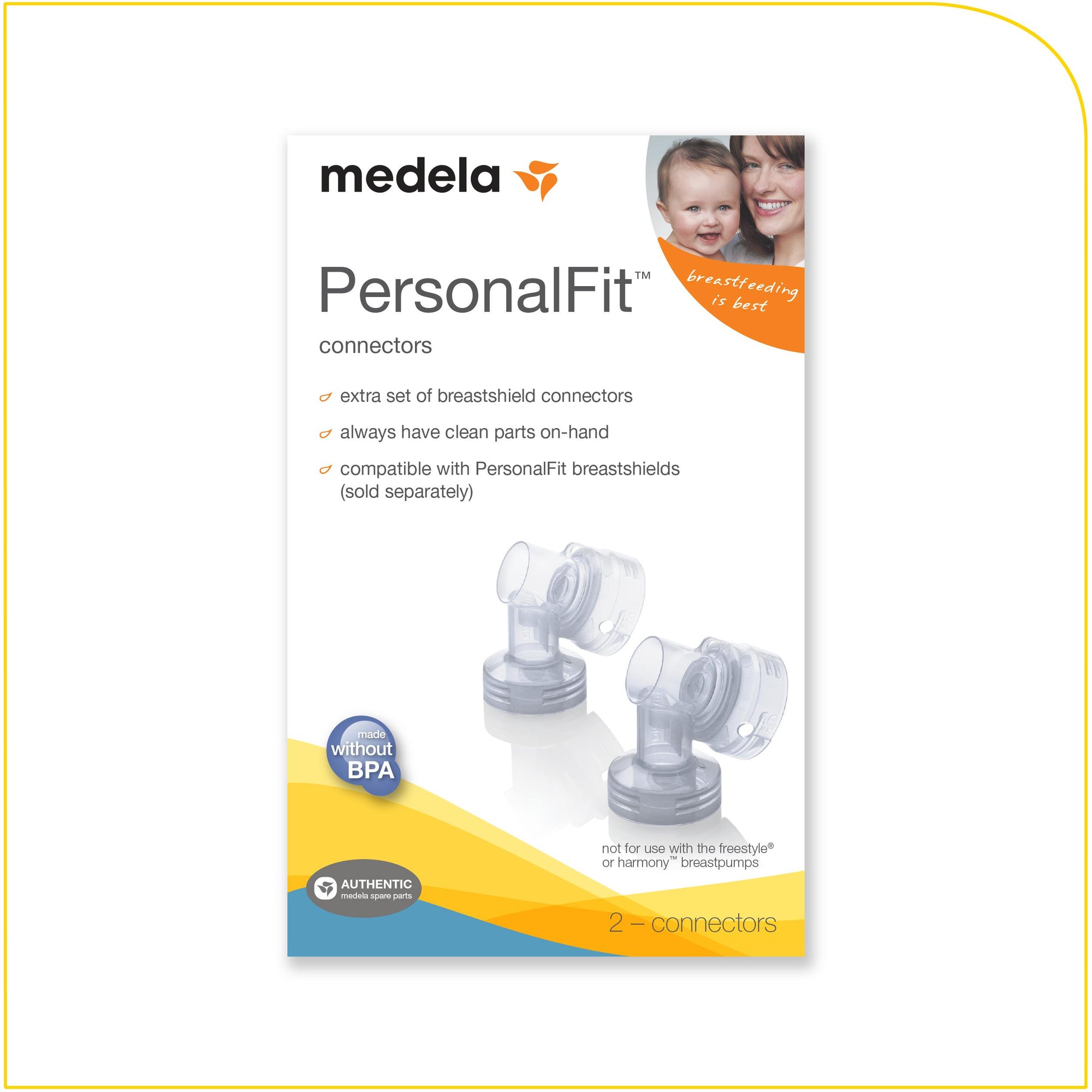 Medela Personal Fit Connectors With Tubing Port Set Of 2 Swing And Harmony