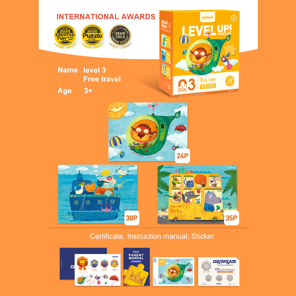 Mideer Advanced Progressive Puzzle Level 03 Free Navigation 89pcs