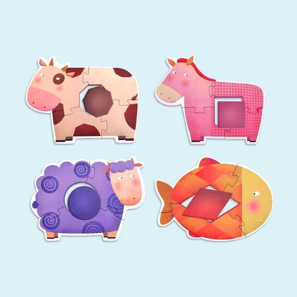 MIDEER MY FIRST PUZZLE  GEOMETRY&ANIMAL 32 PCS