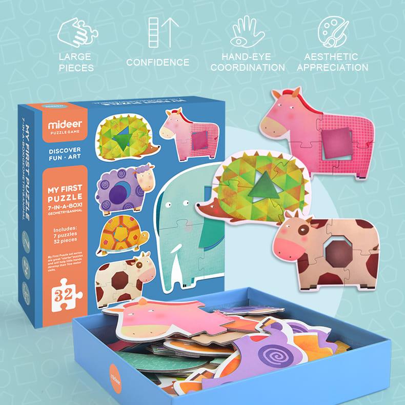 MIDEER MY FIRST PUZZLE  GEOMETRY&ANIMAL 32 PCS