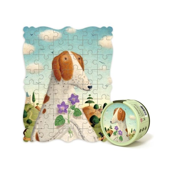 MIDEER PORTEAITS PUZZLE DOG AND VIOLETS - baby enRoute