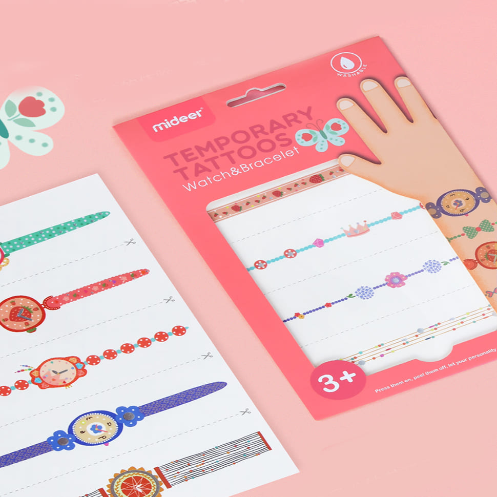 Mideer Temporary Tattoos Girl Watch & Bracelet