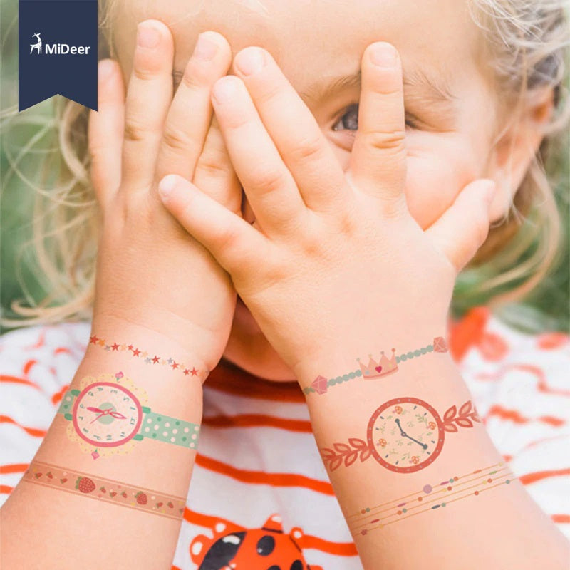 MIDEER TEMPORARY TATTOOS GIRL WATCH & BRACELET - baby enRoute