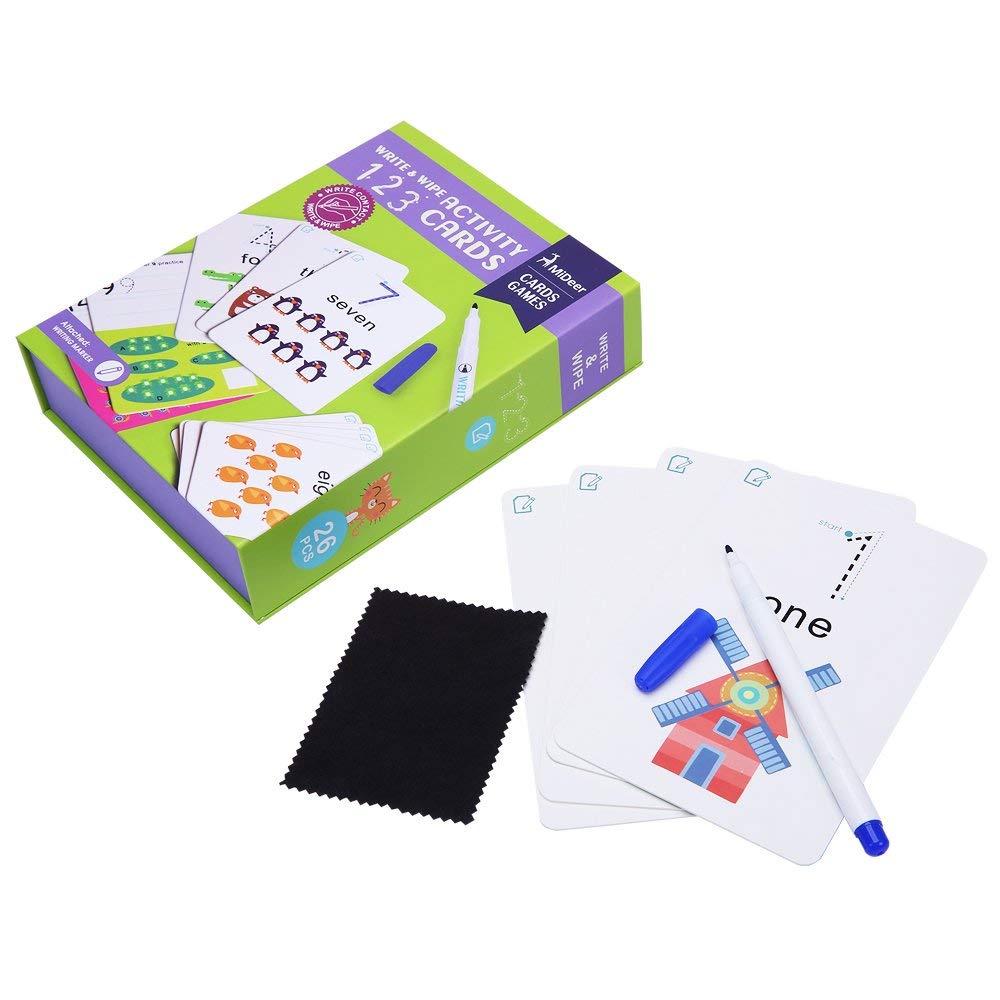 MIDEER WIPE AND WRITE ACTIVITY 123 CARDS
