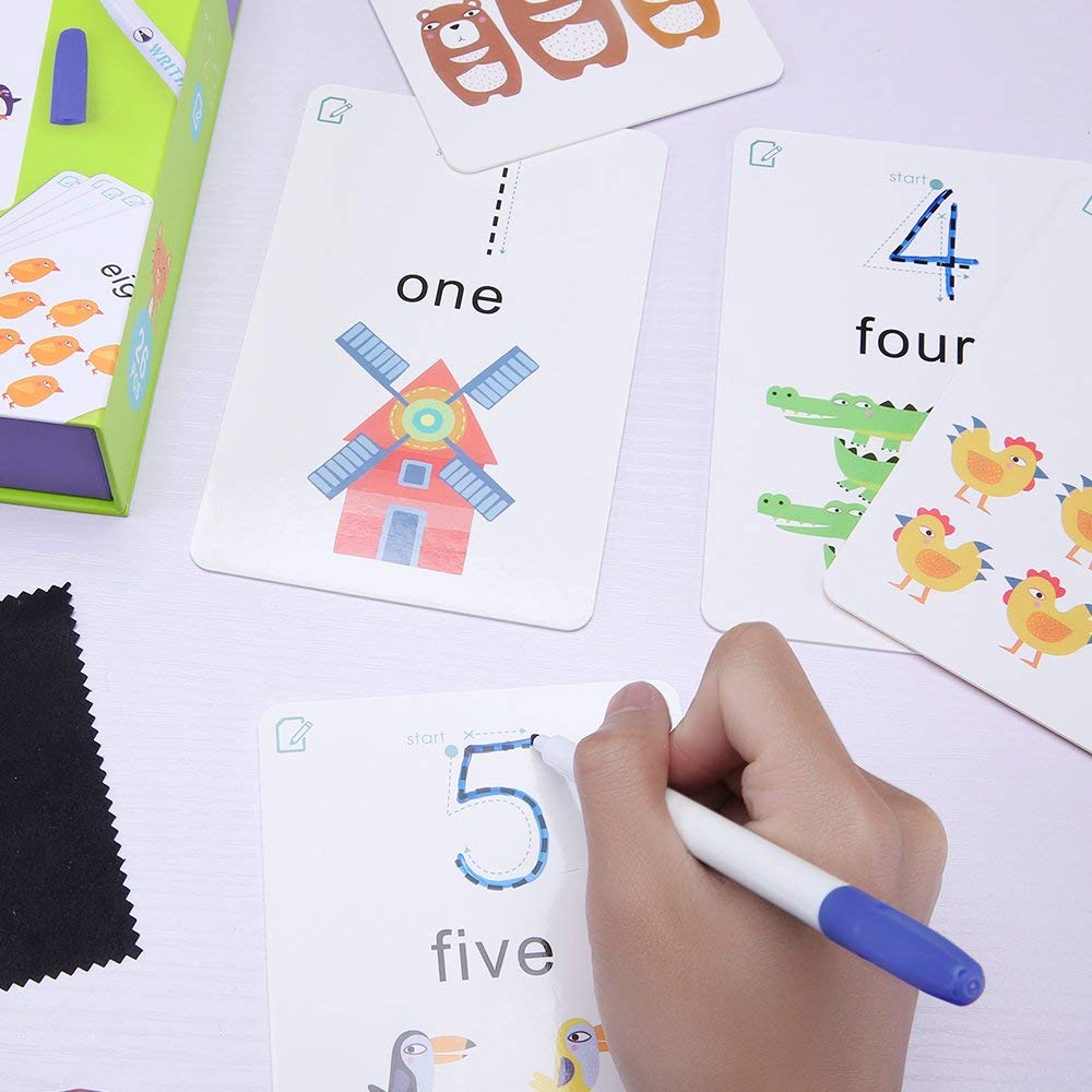 MIDEER WIPE AND WRITE ACTIVITY 123 CARDS - baby enRoute